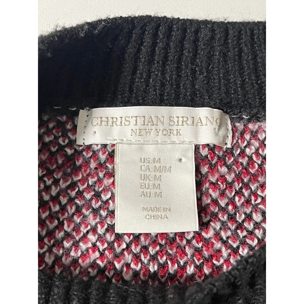 Christian Siriano New York Plaid Sweater Black Red White Medium‎ M